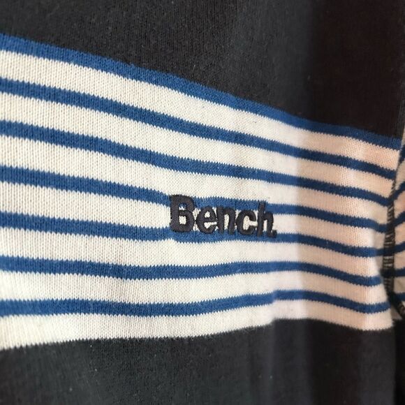 Bench Men's Blue and Gray Striped Zip-Up Fleece Lined Sweater Size XL - Picture 3 of 16